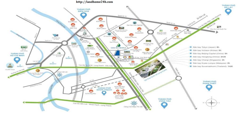 Vị trí dự án Gem Sky World