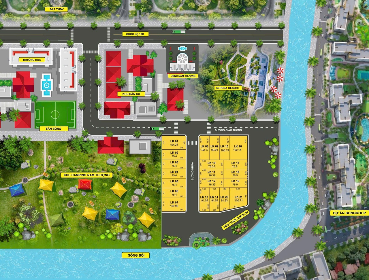 Sơ đồ khu đất nền 21 Lô Nam Thượng